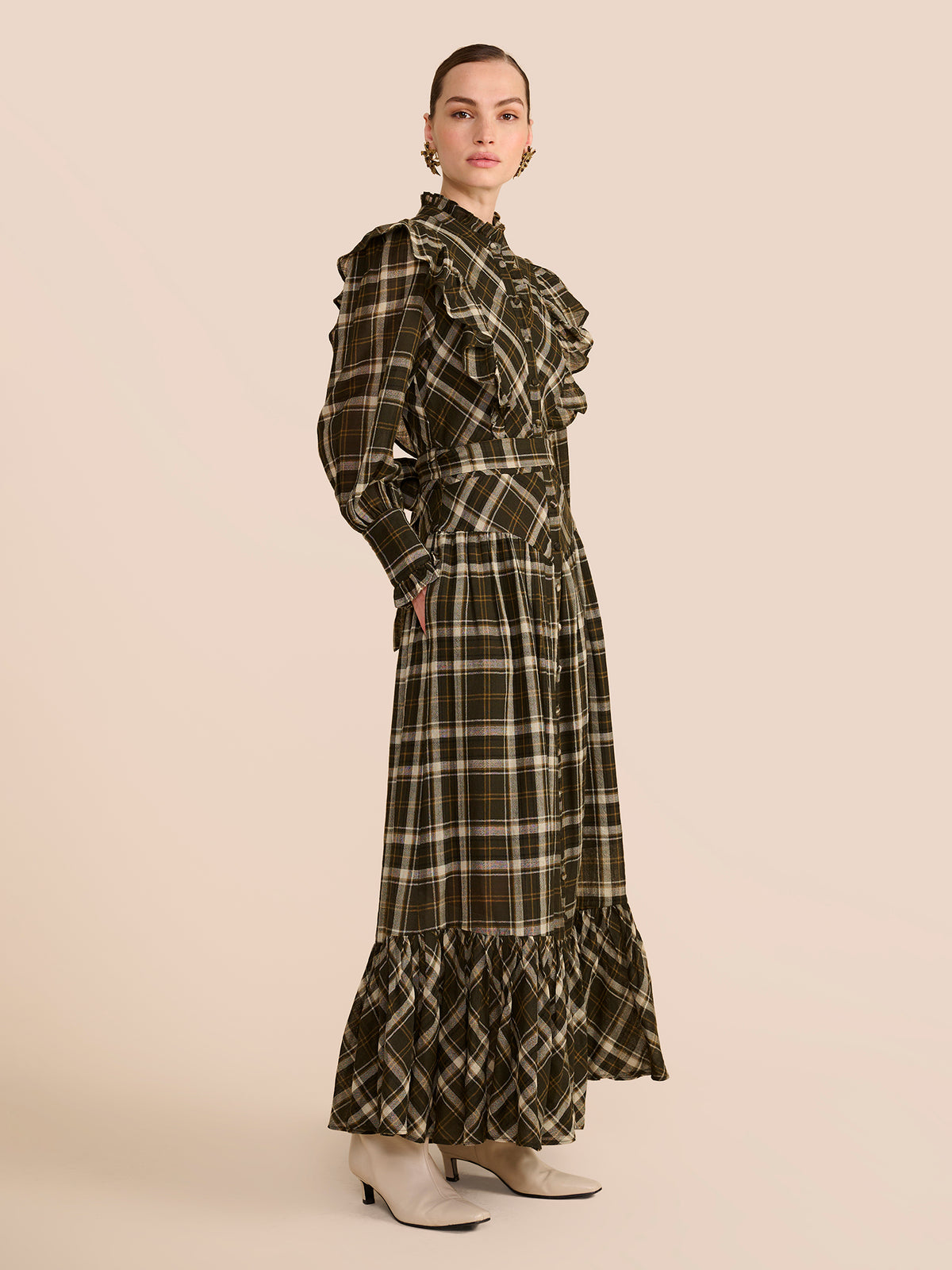 Diane Green Check Dress