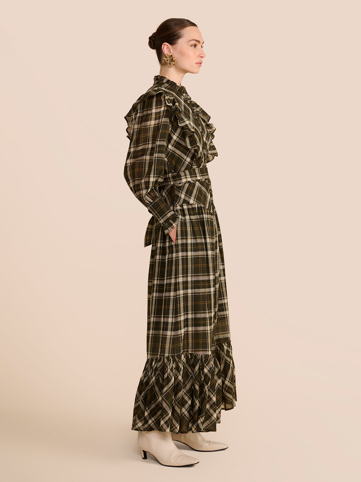 Diane Green Check Dress