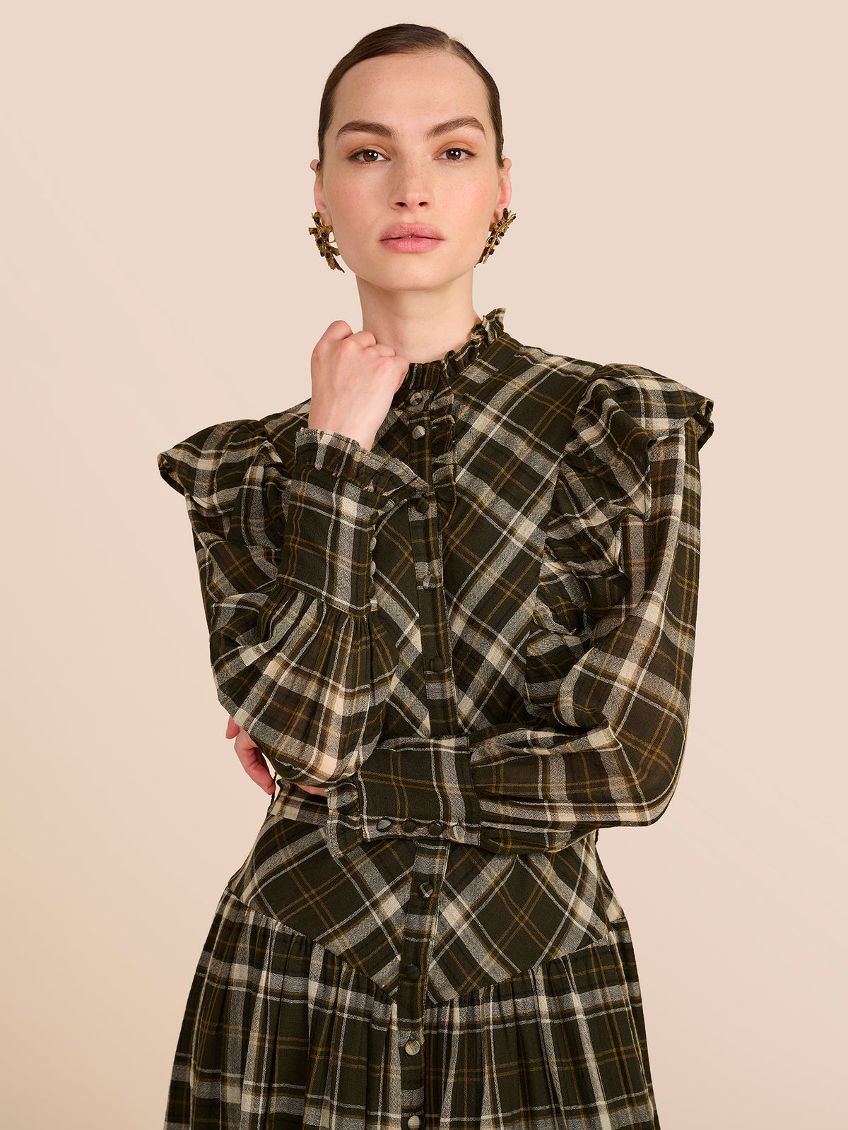 Diane Green Check Dress