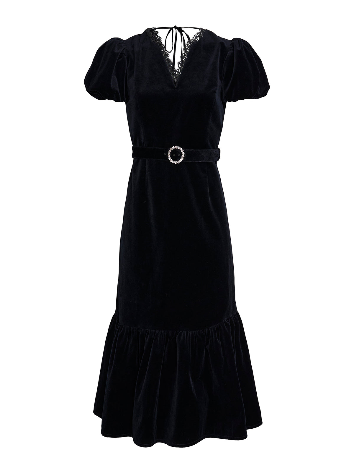 Elsie Black Velvet Dress