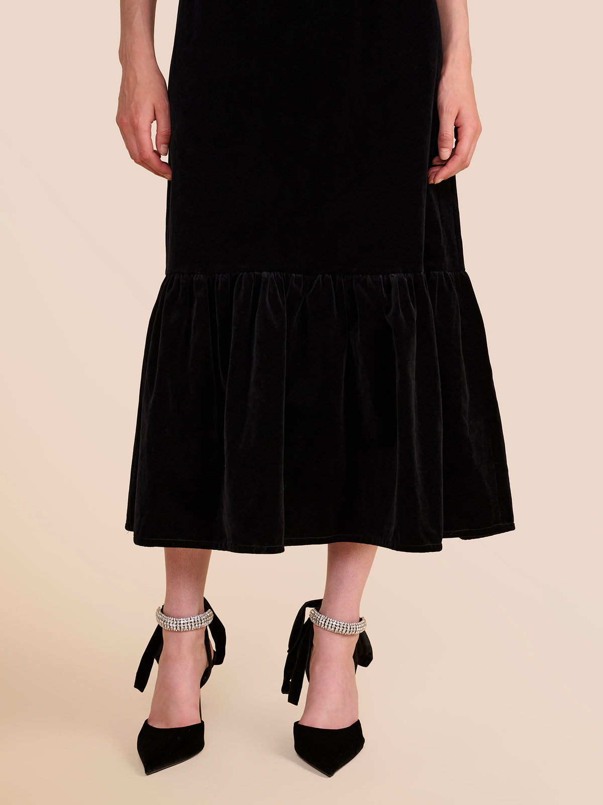 Elsie Black Velvet Dress