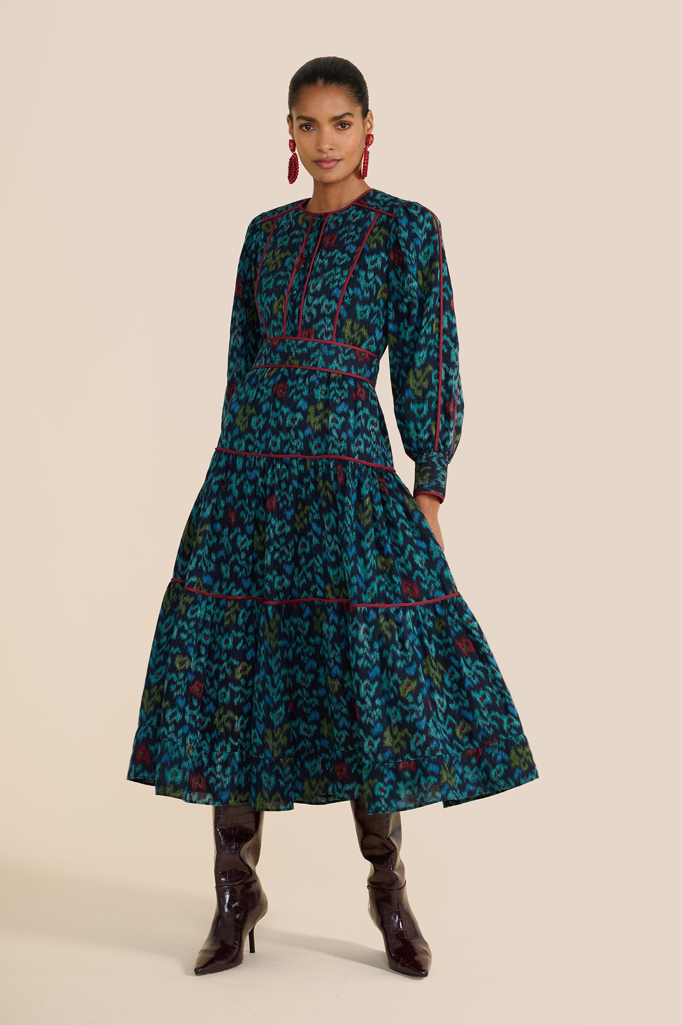 Evelyn Floral iKAT Dress