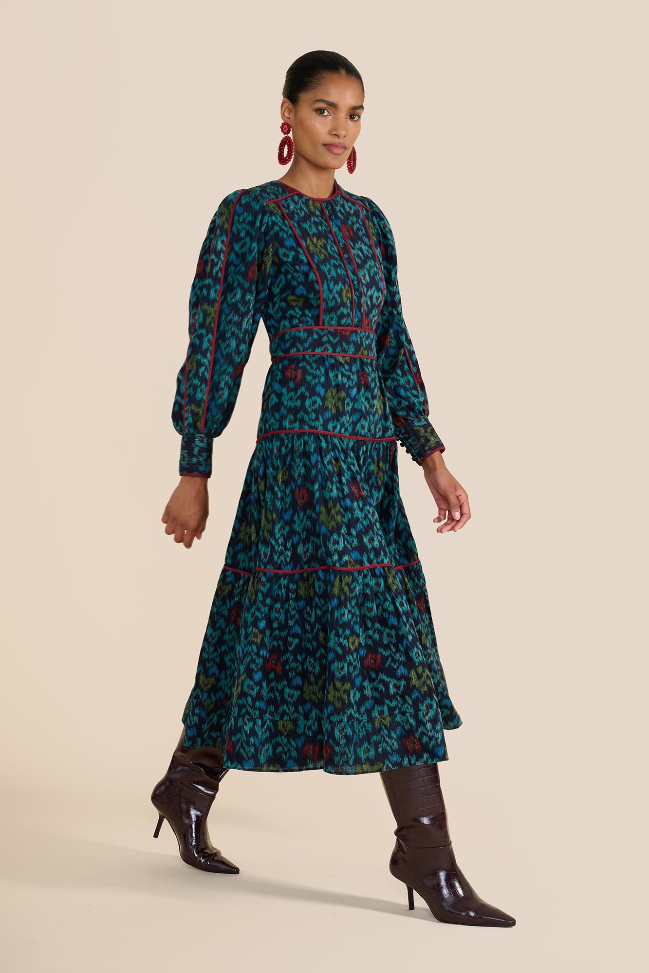 Evelyn Floral iKAT Dress