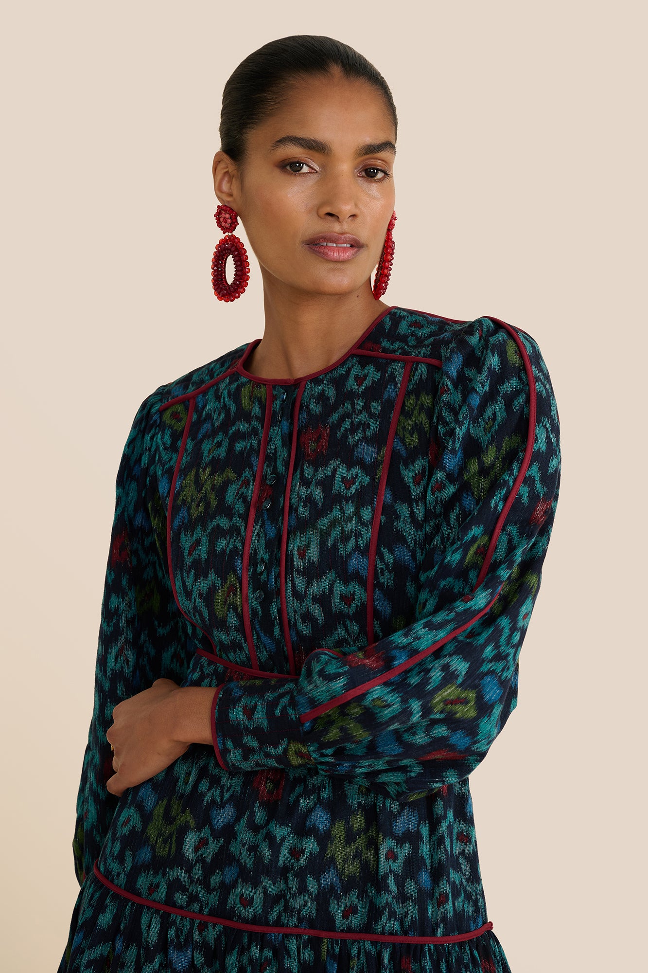 Evelyn Floral iKAT Dress