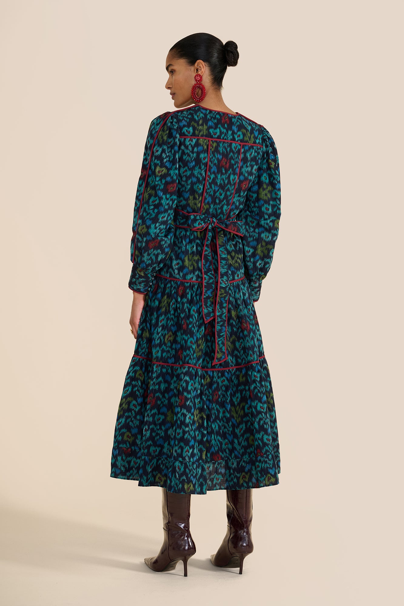 Evelyn Floral iKAT Dress