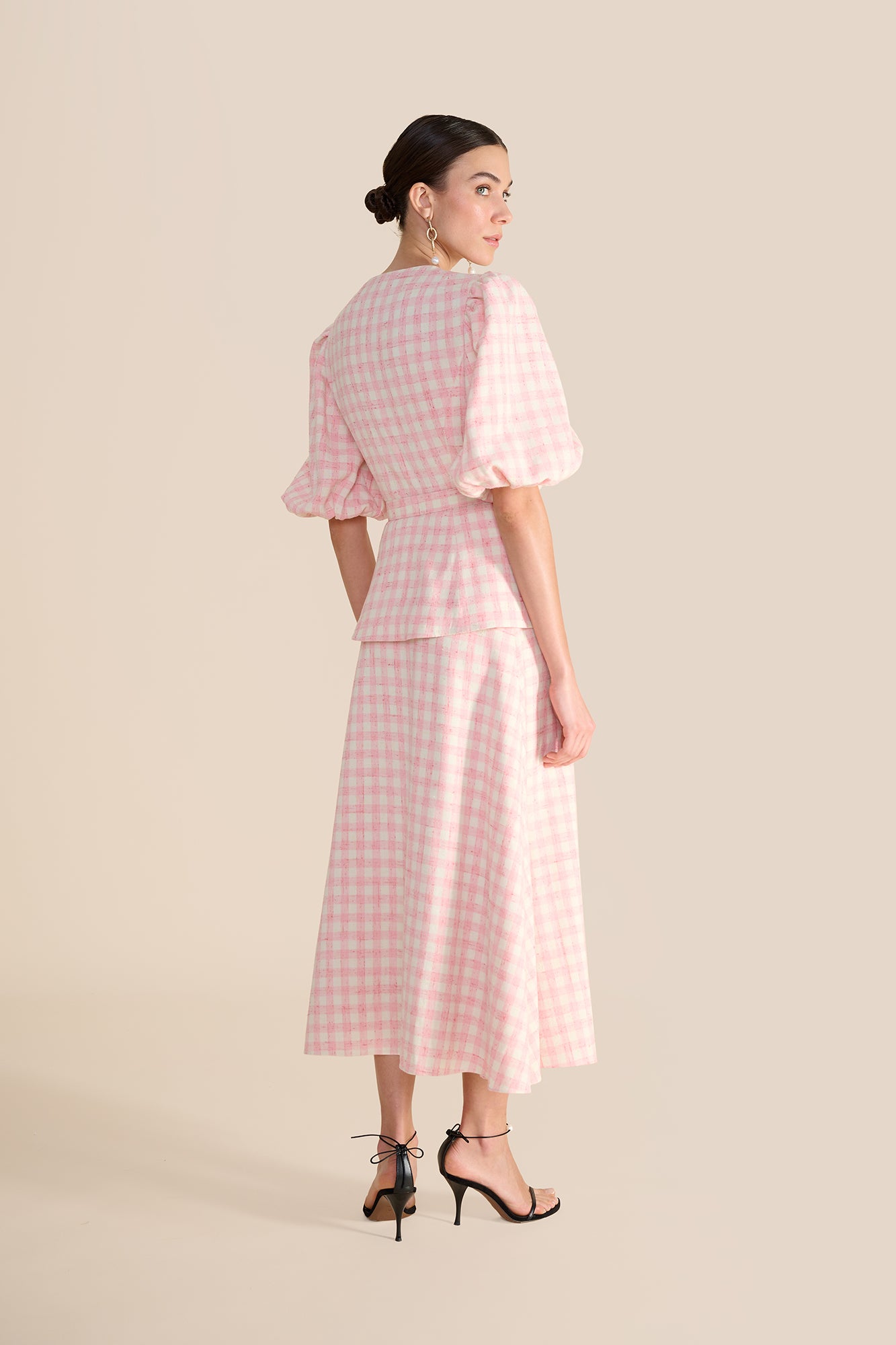 Gabriella Pink & White Tweed Blouse