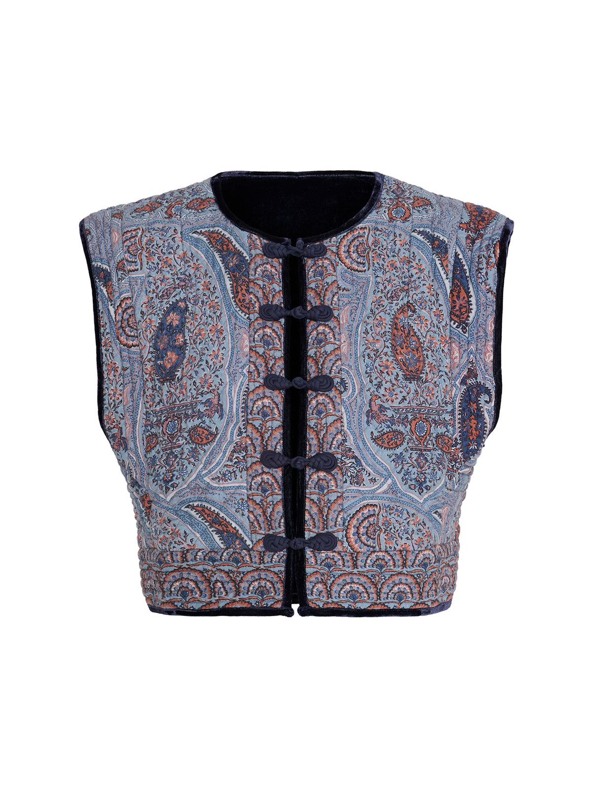 Gaia Blue Paisley Gilet