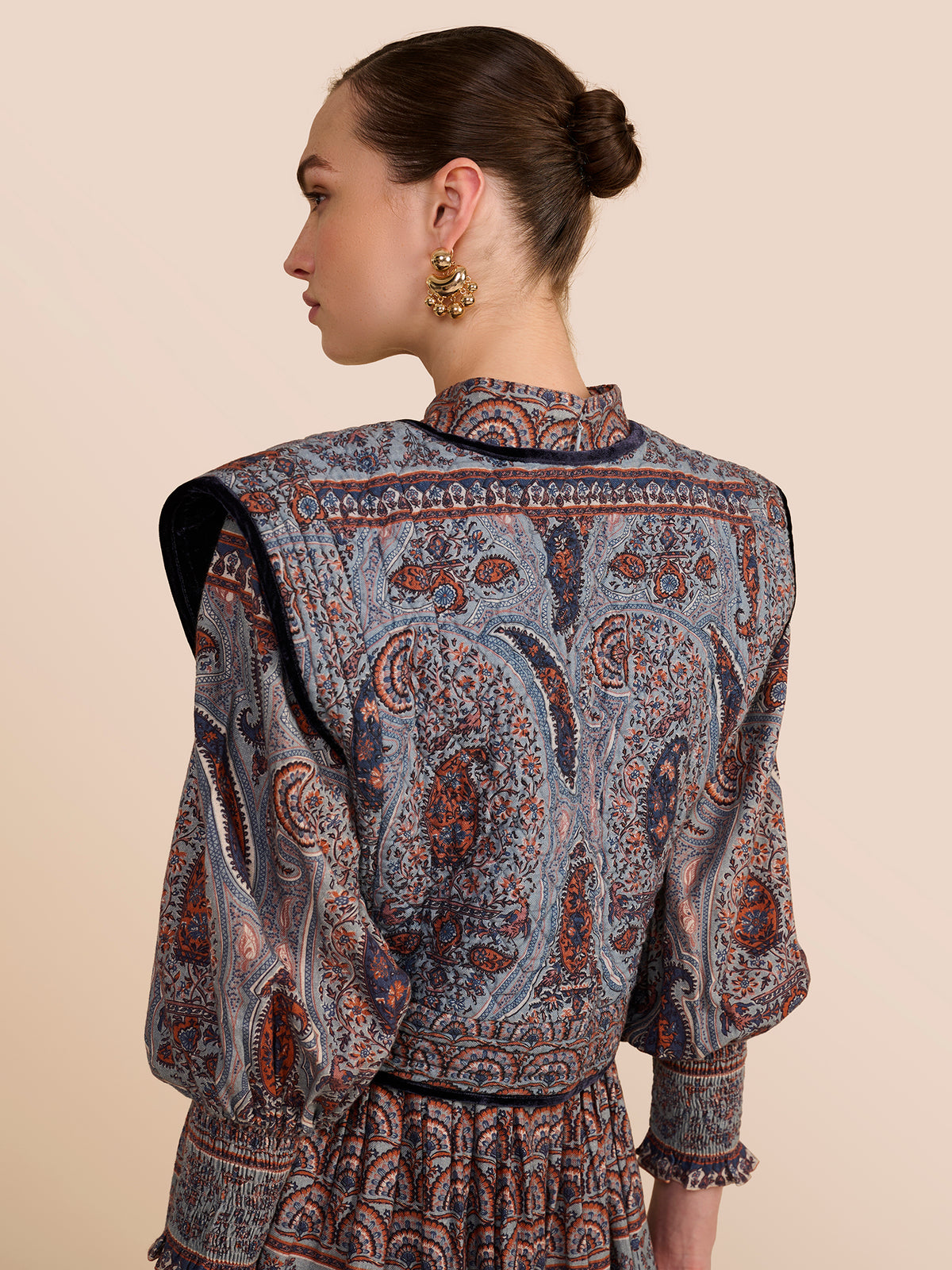 Gaia Blue Paisley Gilet