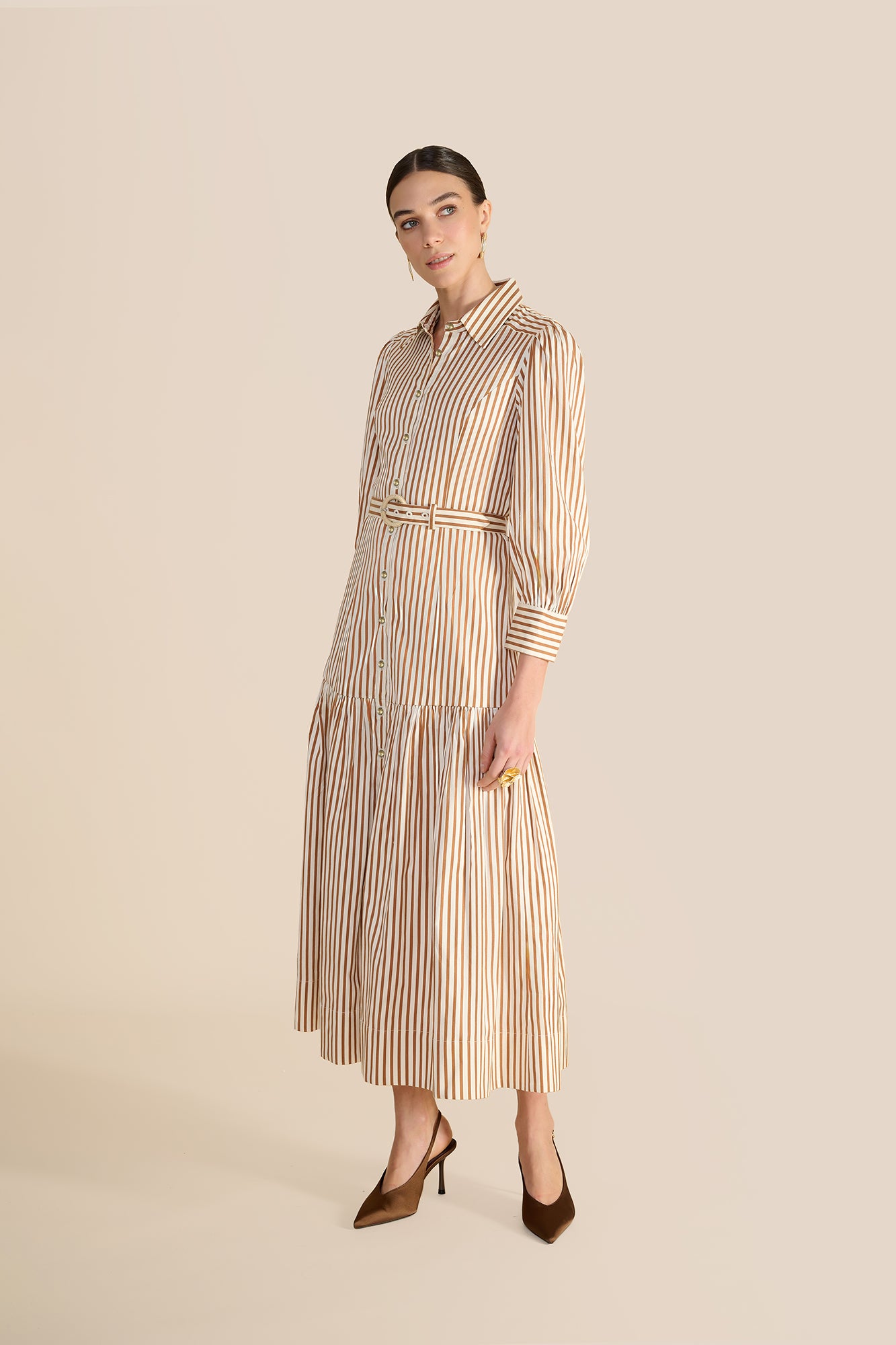 Helena Toffee Stripe Dress