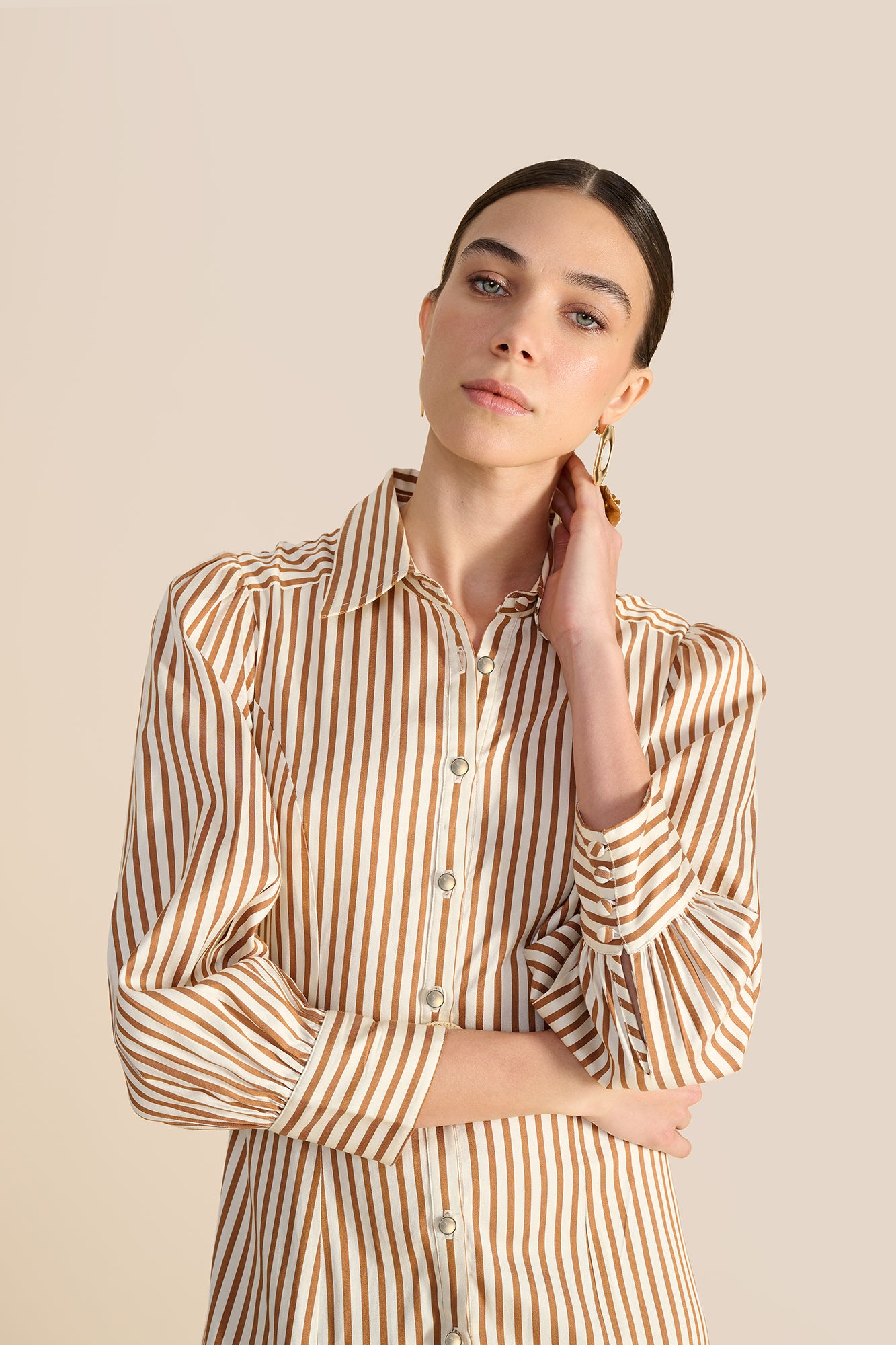 Helena Toffee Stripe Dress
