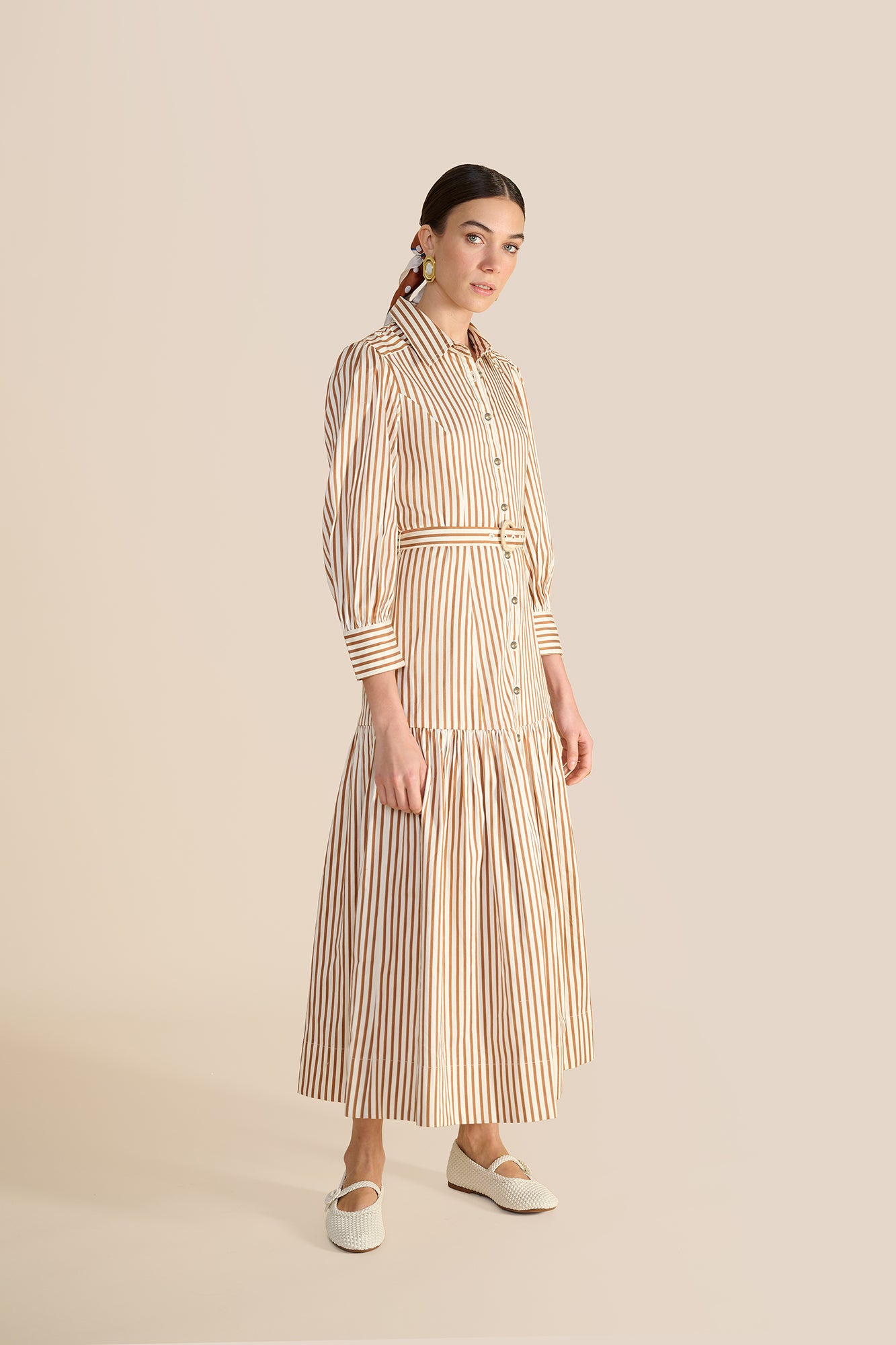 Helena Toffee Stripe Dress