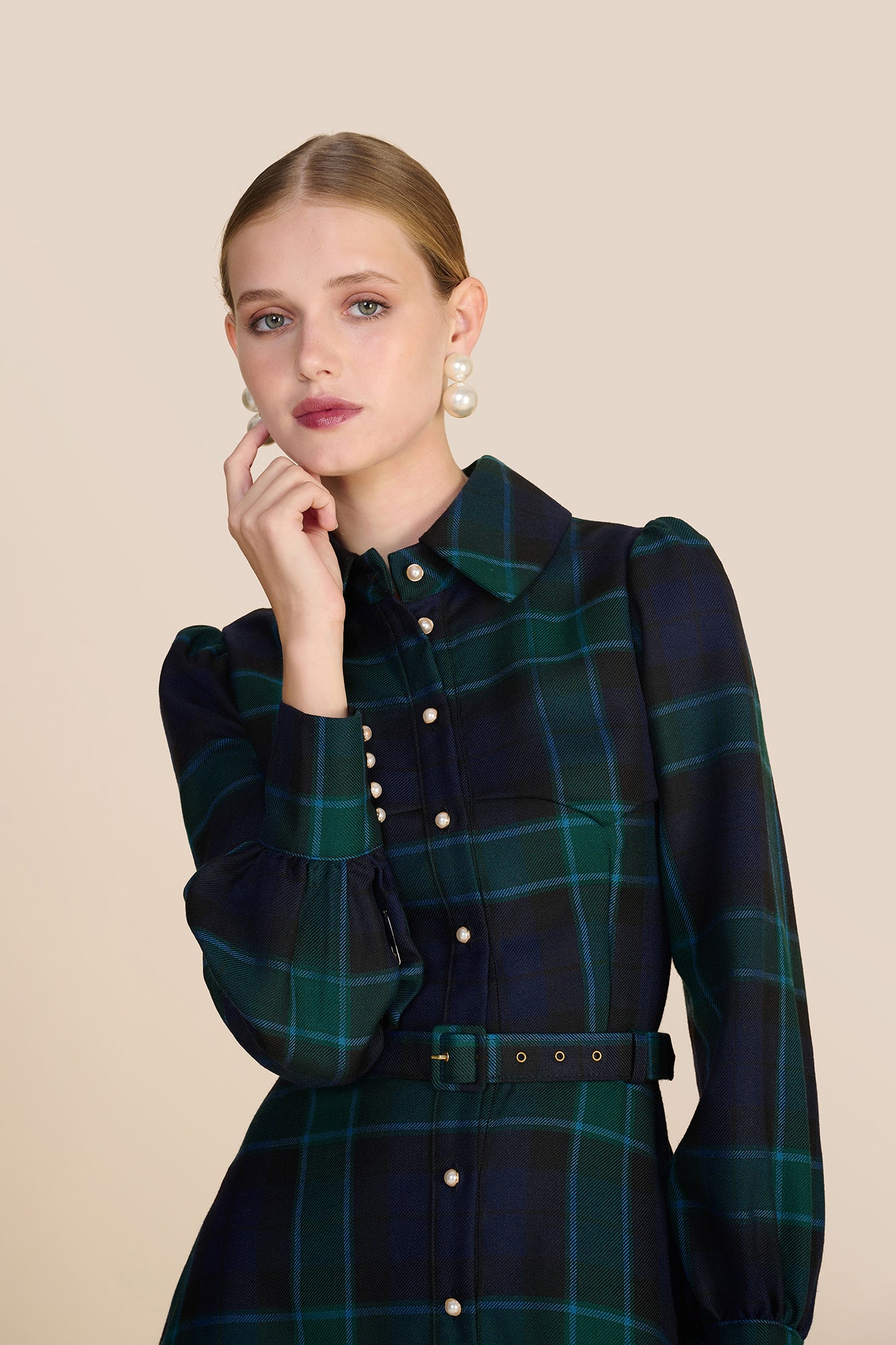 Isadora Evergreen Tartan Dress