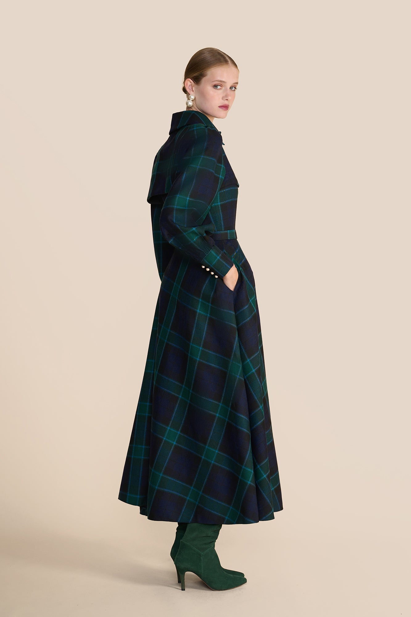 Isadora Evergreen Tartan Dress