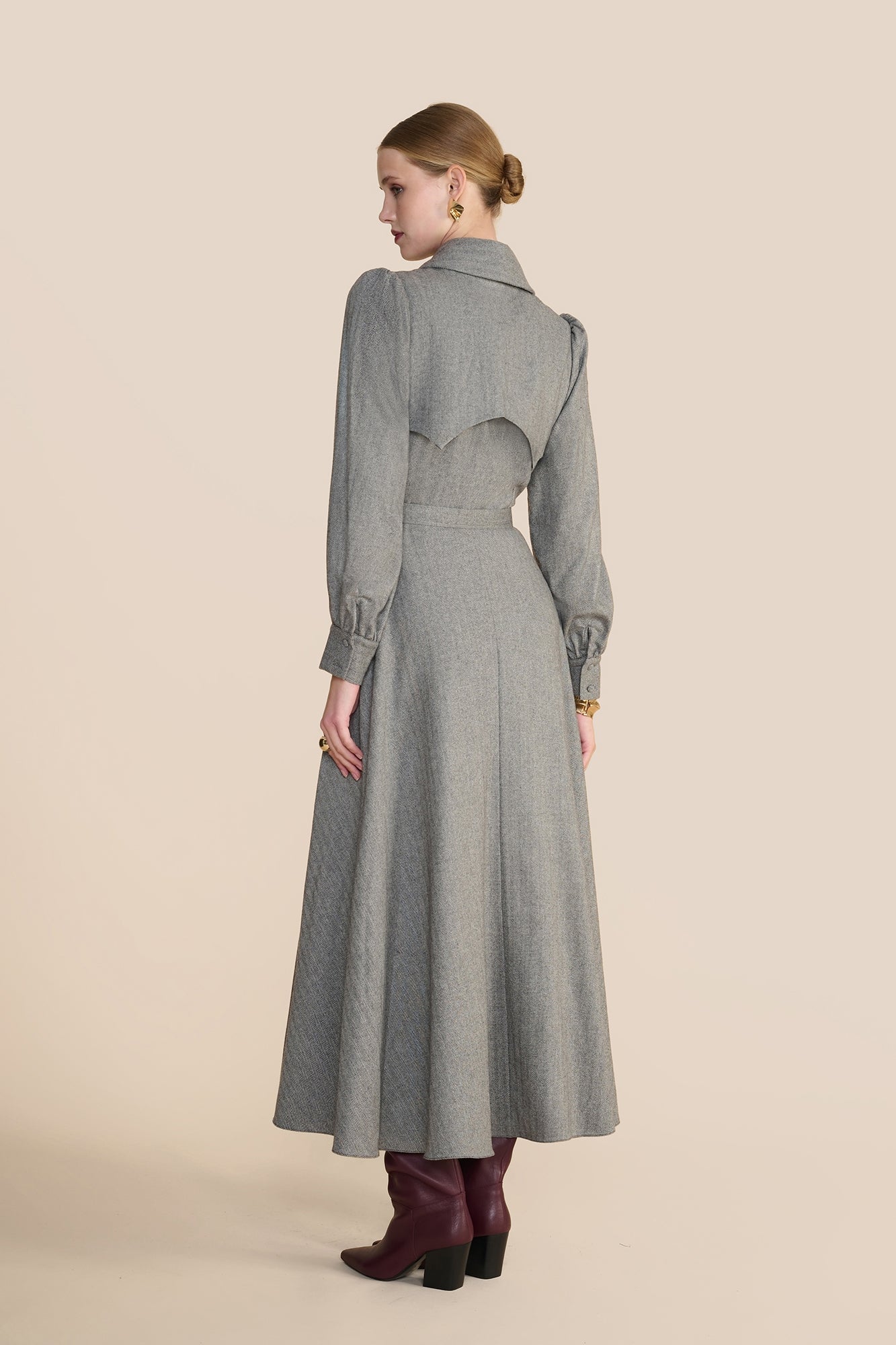 Isadora Grey Herringbone Dress