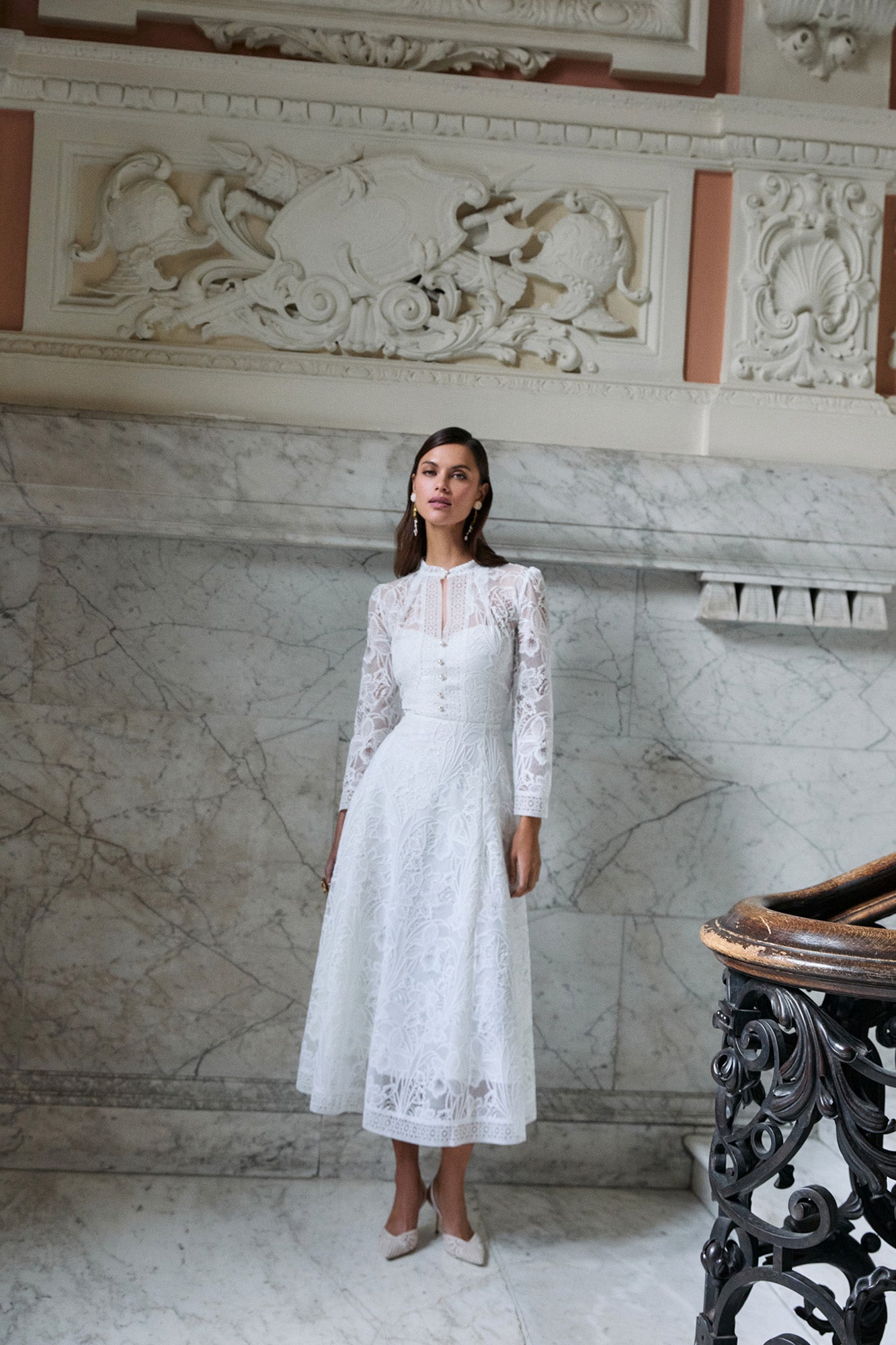 Ahana Cream Lace Dress