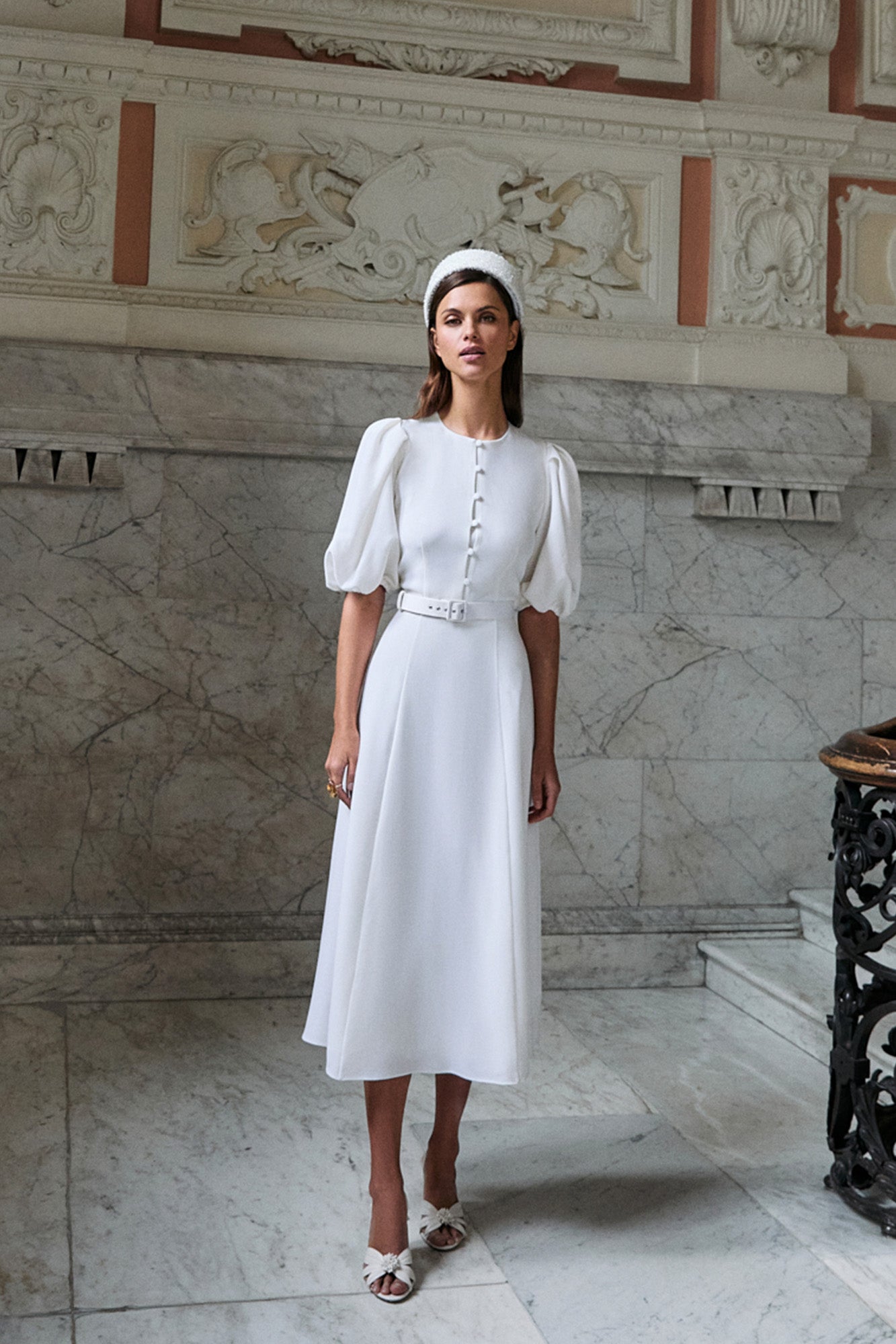 Rani Ivory Crepe Dress