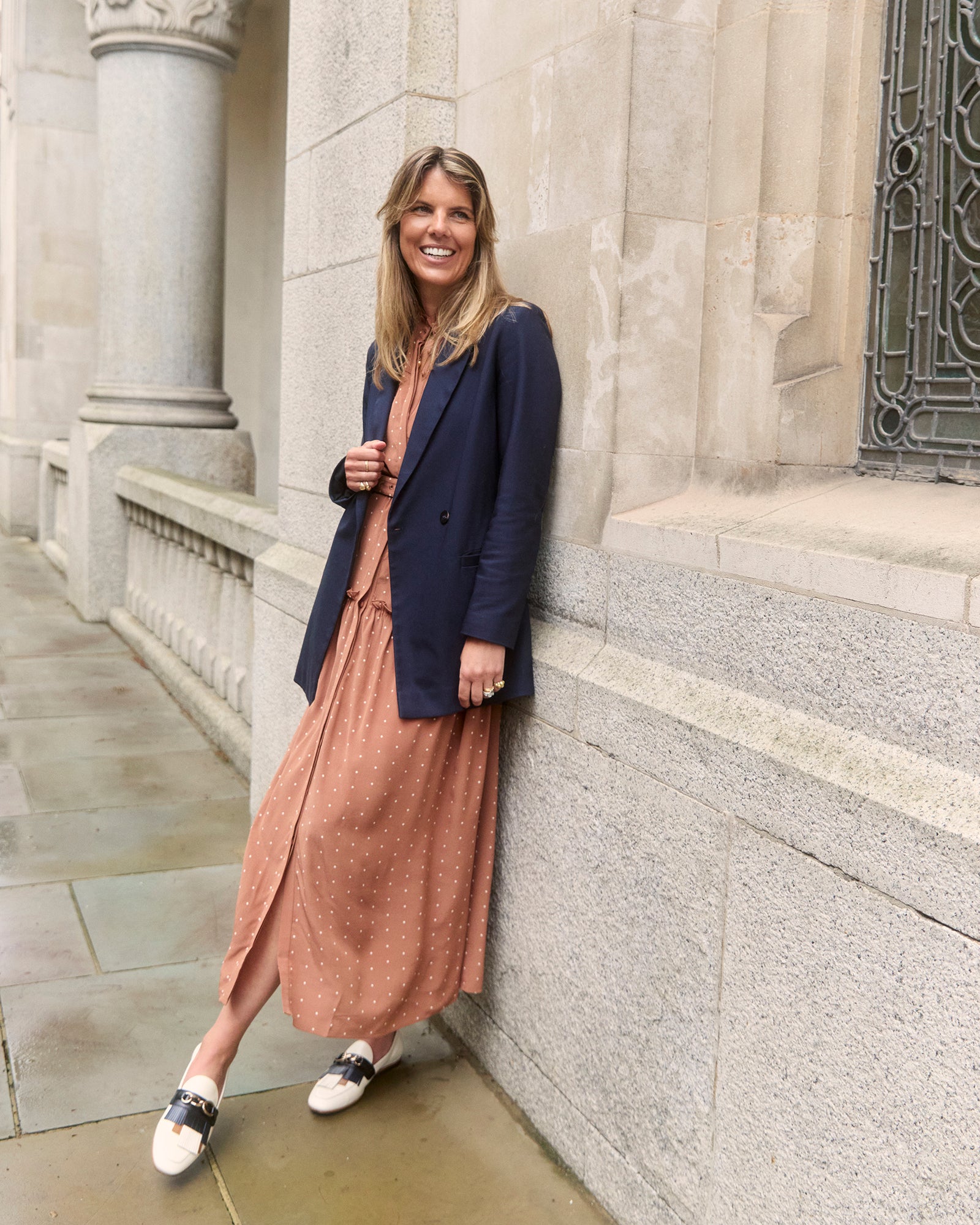 Sleeveless Darsha Toffee Polka Dress