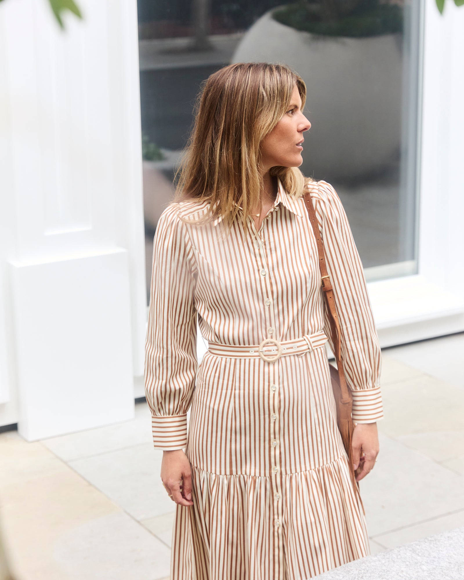 Helena Toffee Stripe Dress