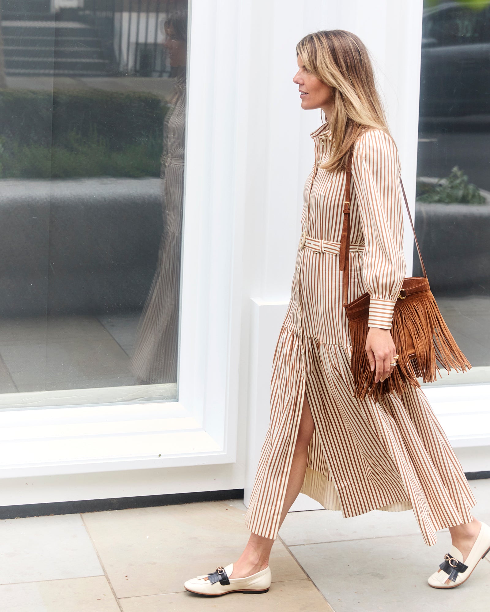 Helena Toffee Stripe Dress