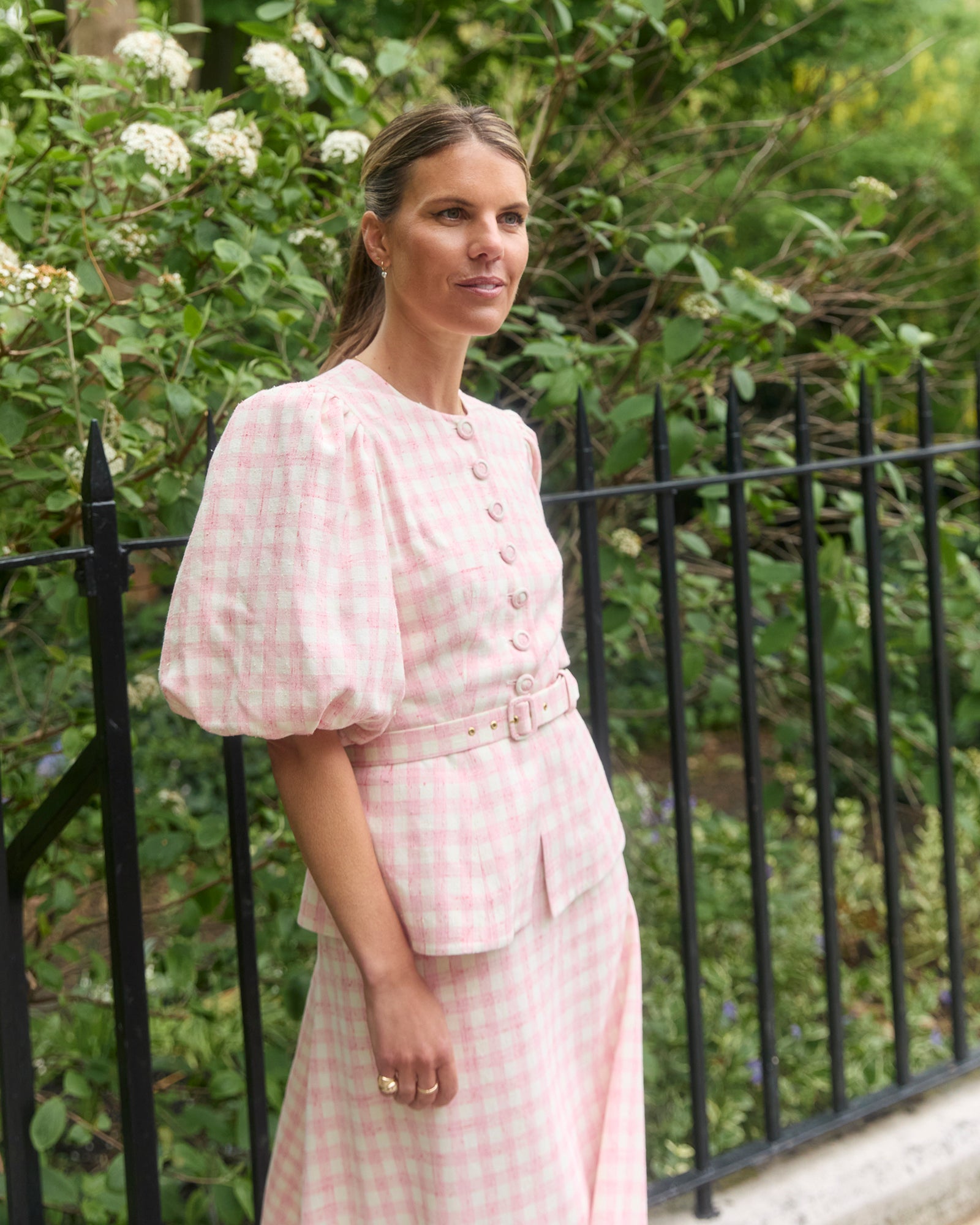 Gabriella Pink & White Tweed Blouse