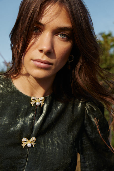 Posey Moss Green Velvet Dress