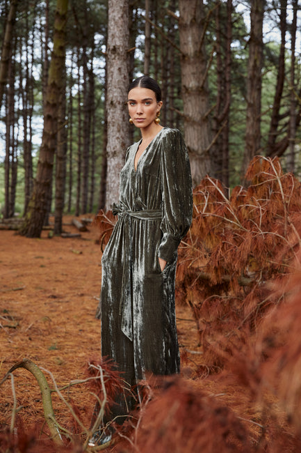 Maisie Moss Velvet Jumpsuit