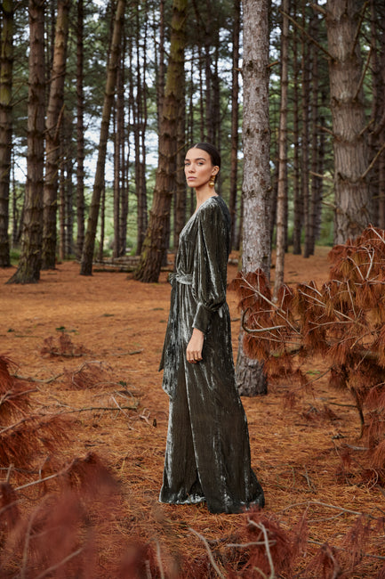 Maisie Moss Velvet Jumpsuit
