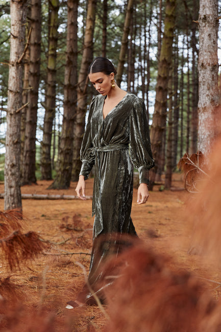 Maisie Moss Velvet Jumpsuit