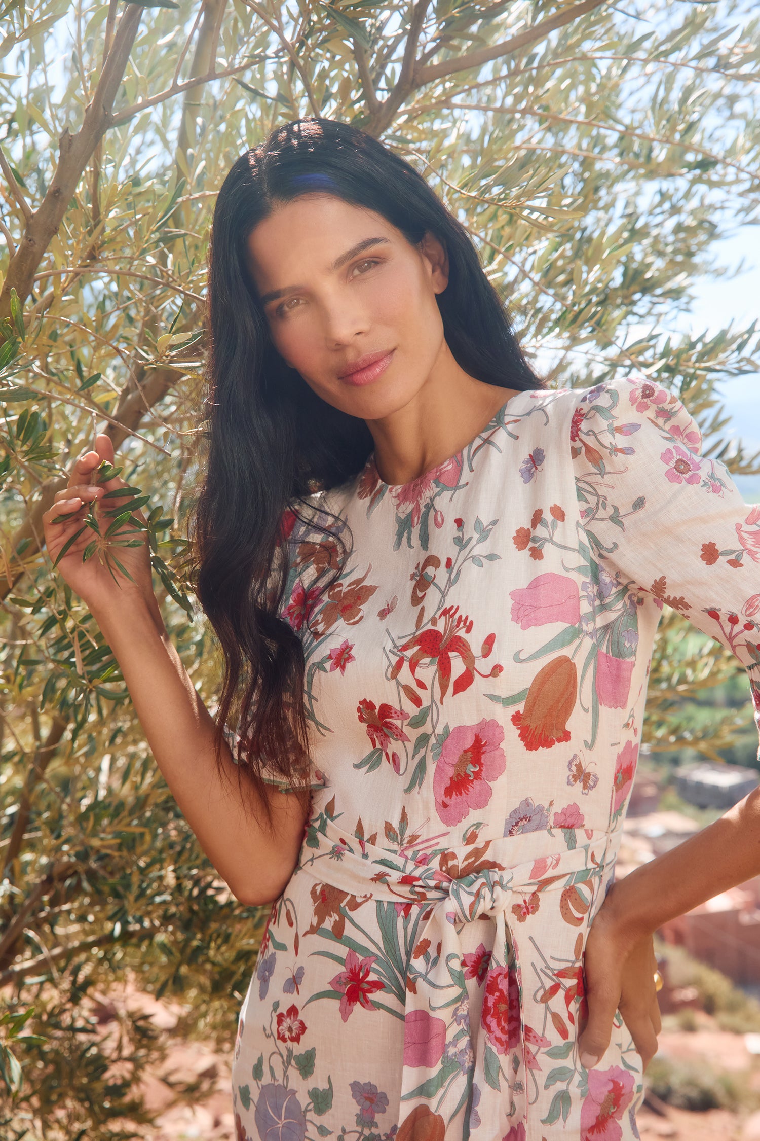 Aster White Floral Bouquet Dress
