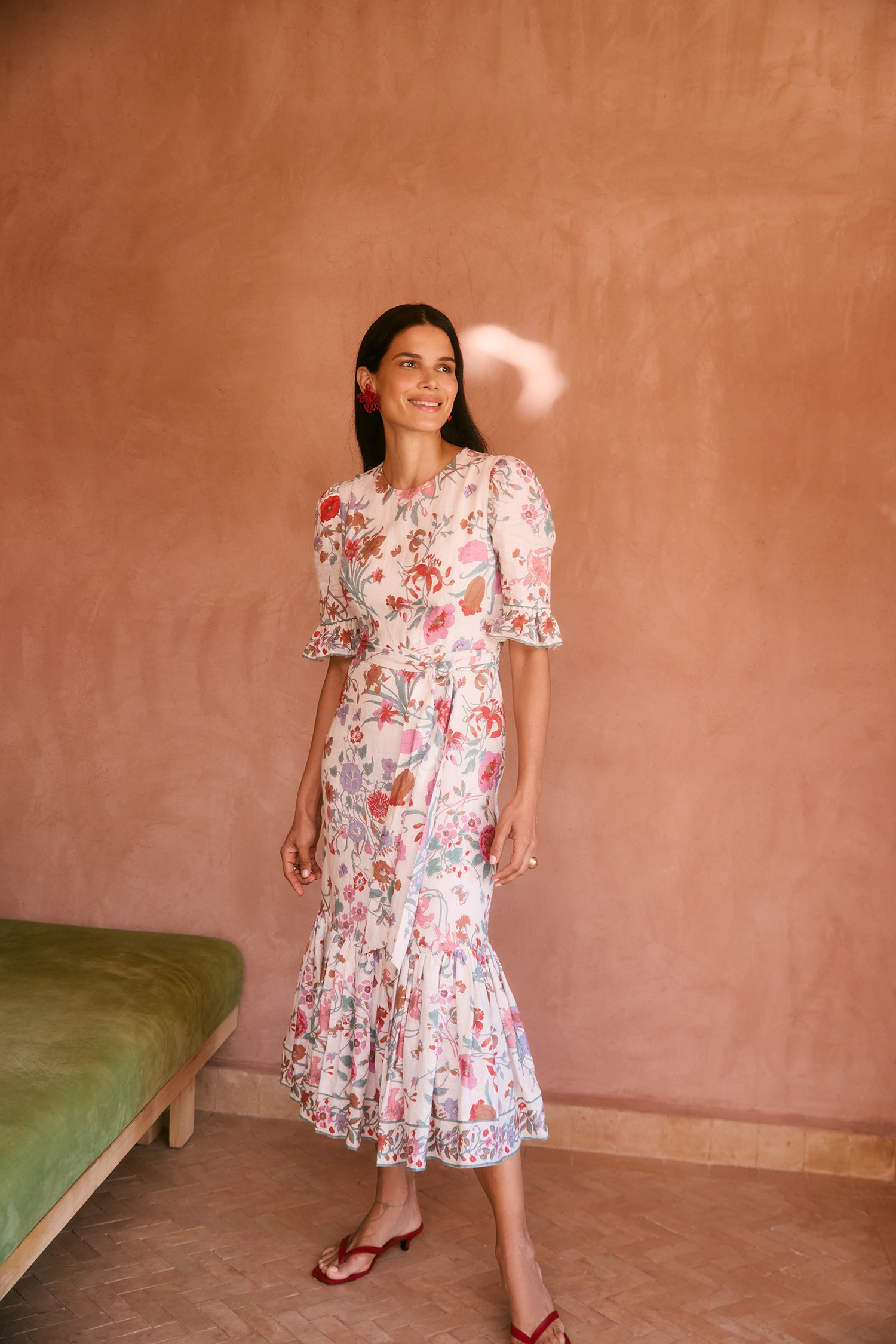 Aster White Floral Bouquet Dress