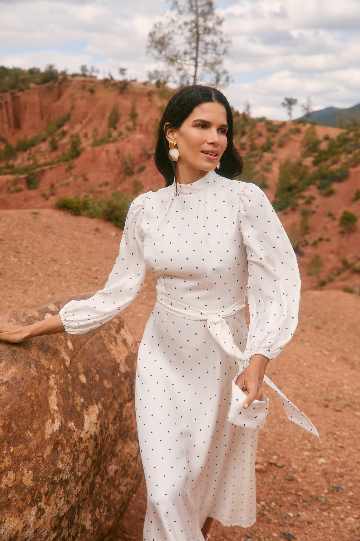 Sonia Polka Dot Midi Dress