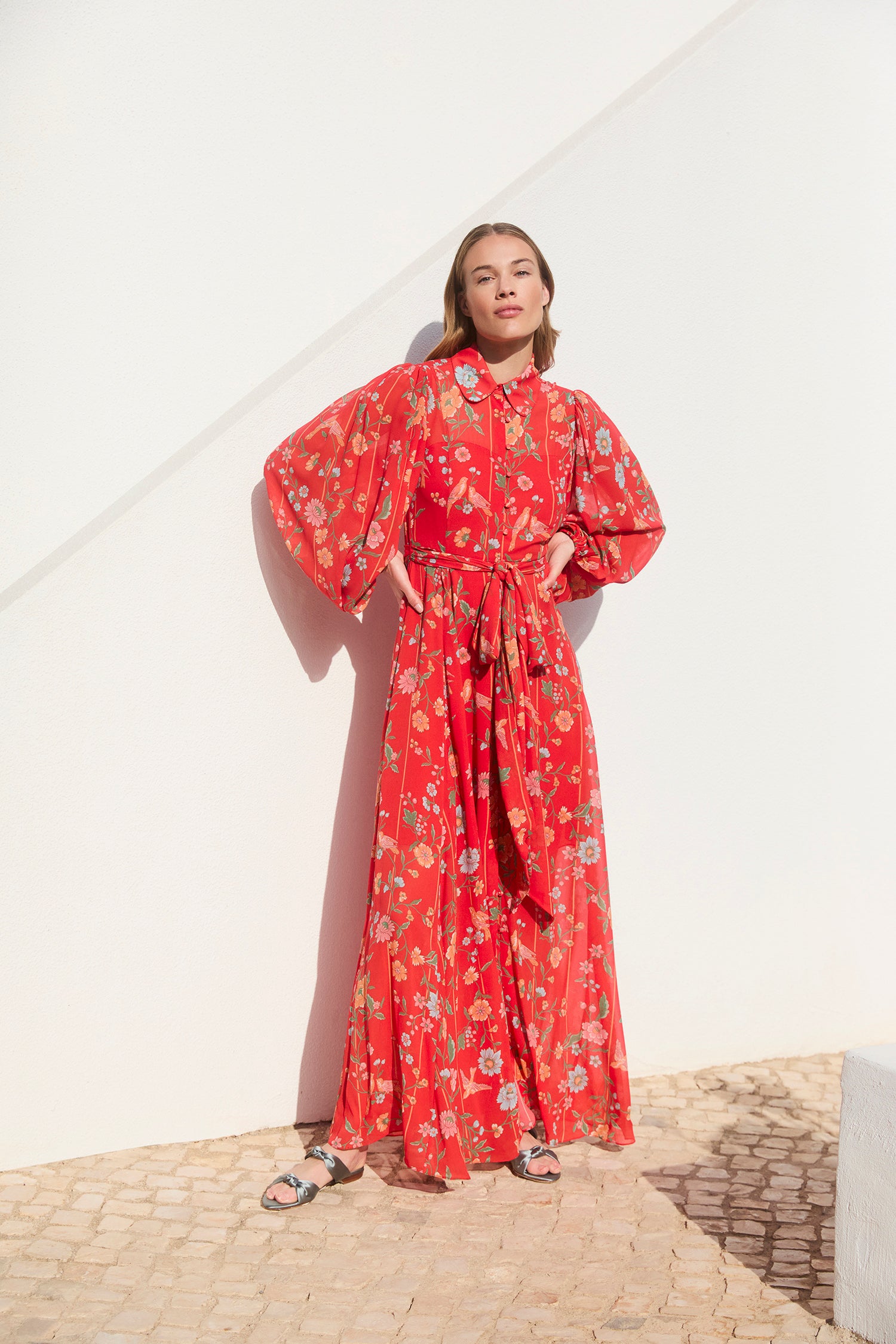 Wilder Bamboo & Birds Red Dress