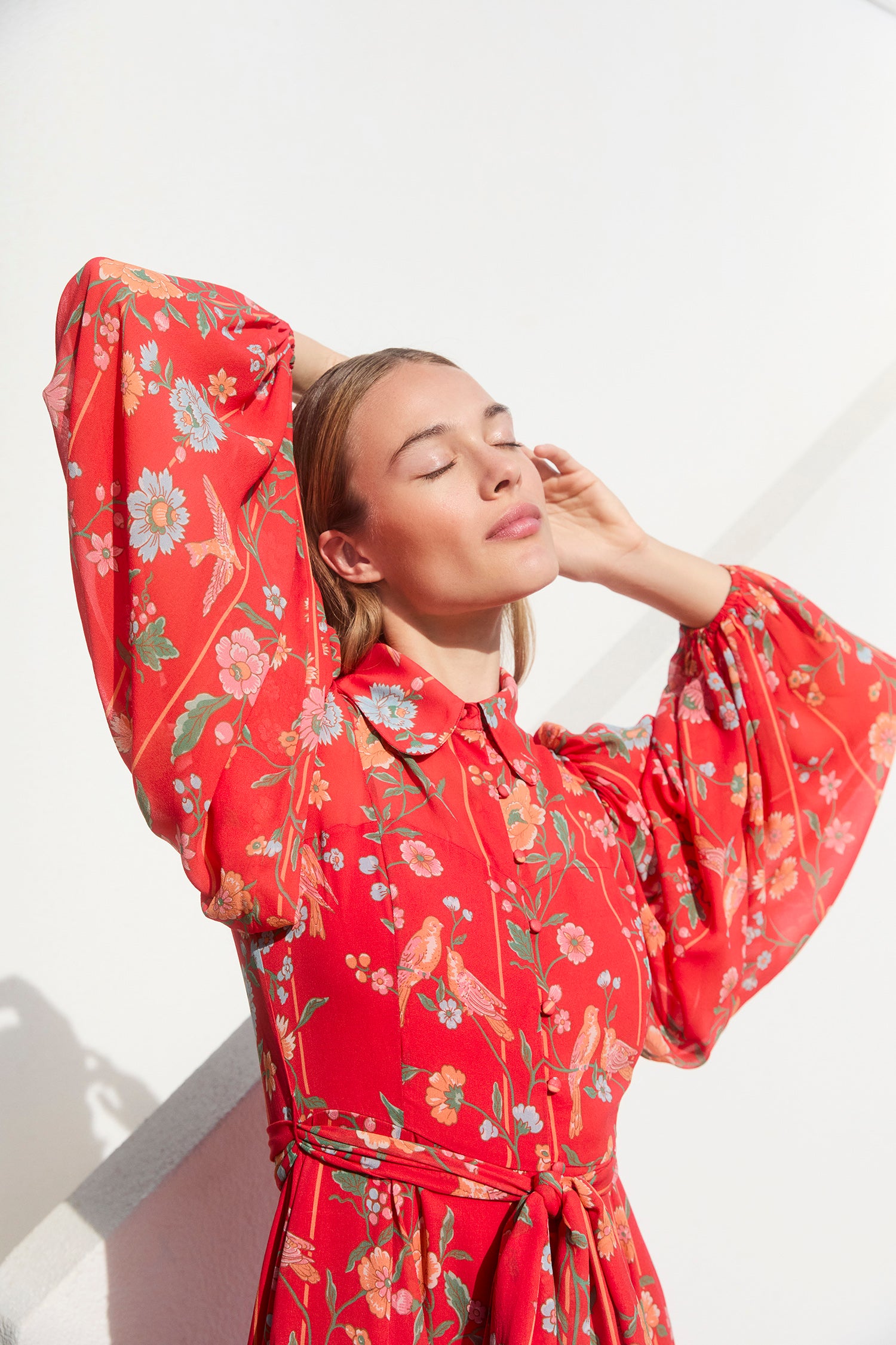 Wilder Bamboo & Birds Red Dress