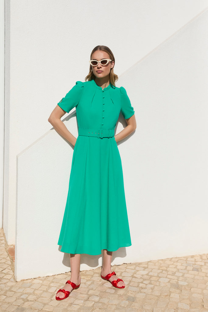 Ahana Emerald Short Sleeve Dress