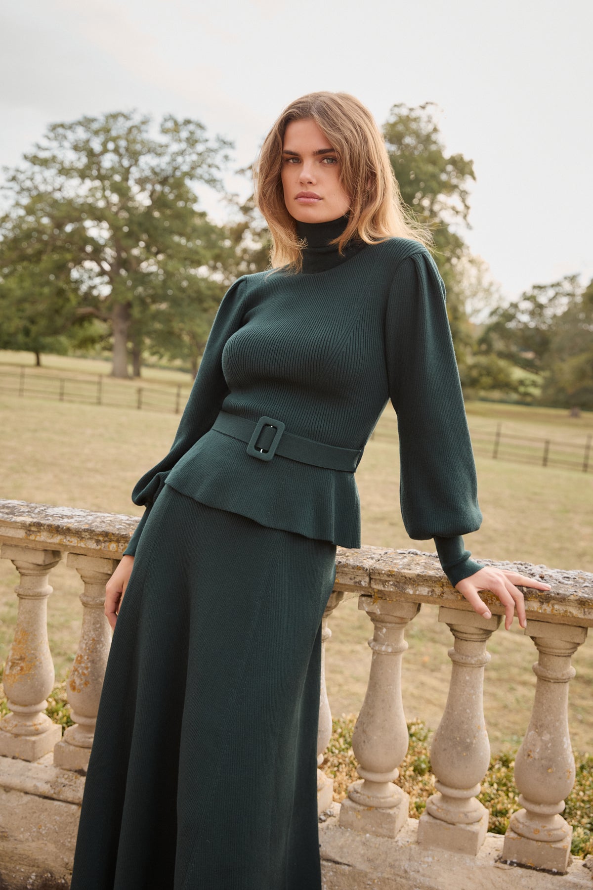 Eliza Evergreen Knit Skirt