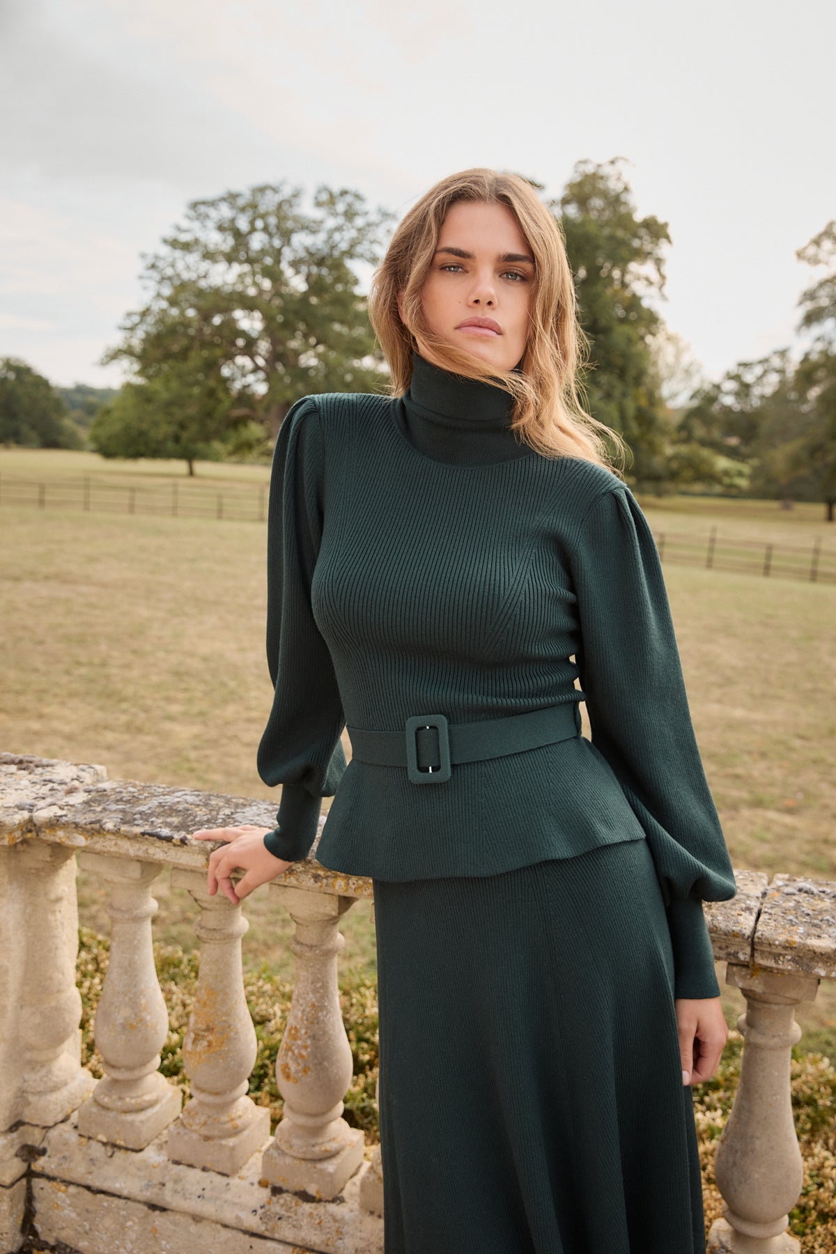 Eliza Evergreen Knit Skirt