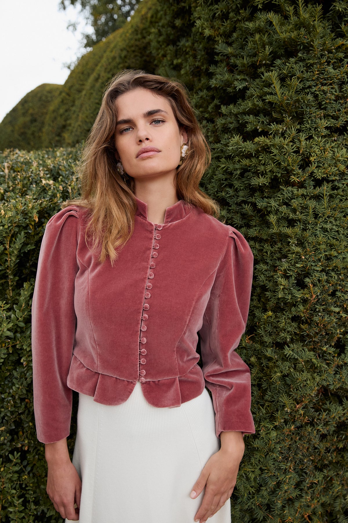 Carmen Pink Velvet Jacket