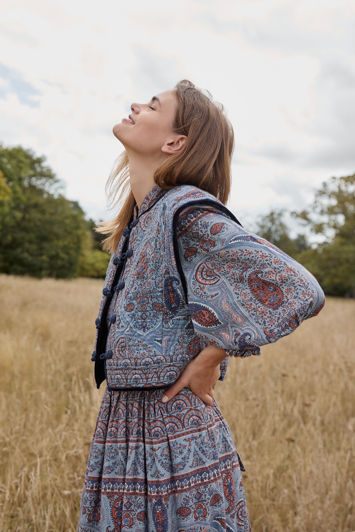 Gaia Blue Paisley Gilet