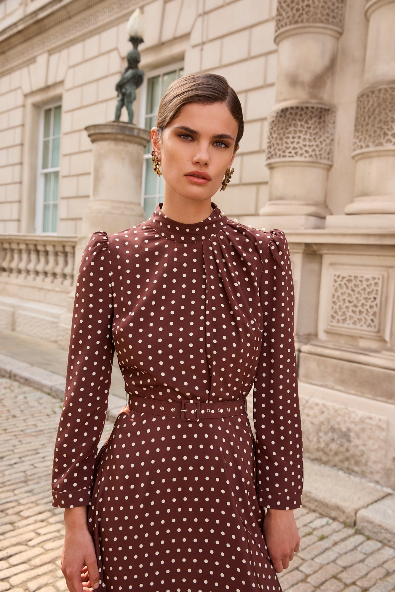 Lila Chocolate Polka Dot Dress