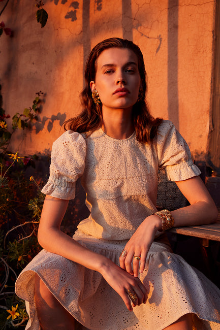 Dorothy Milk Broderie Dress