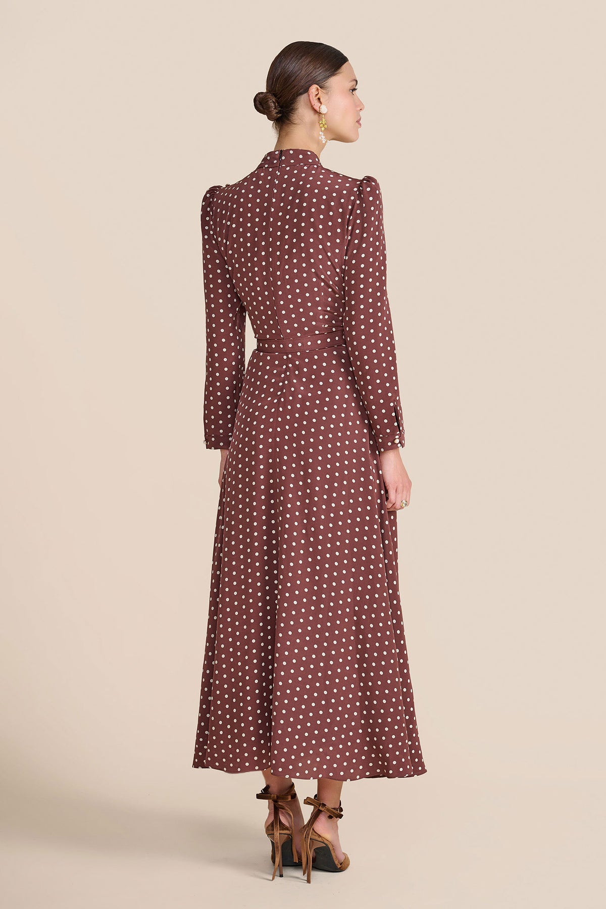 Lila Chocolate Polka Dot Dress