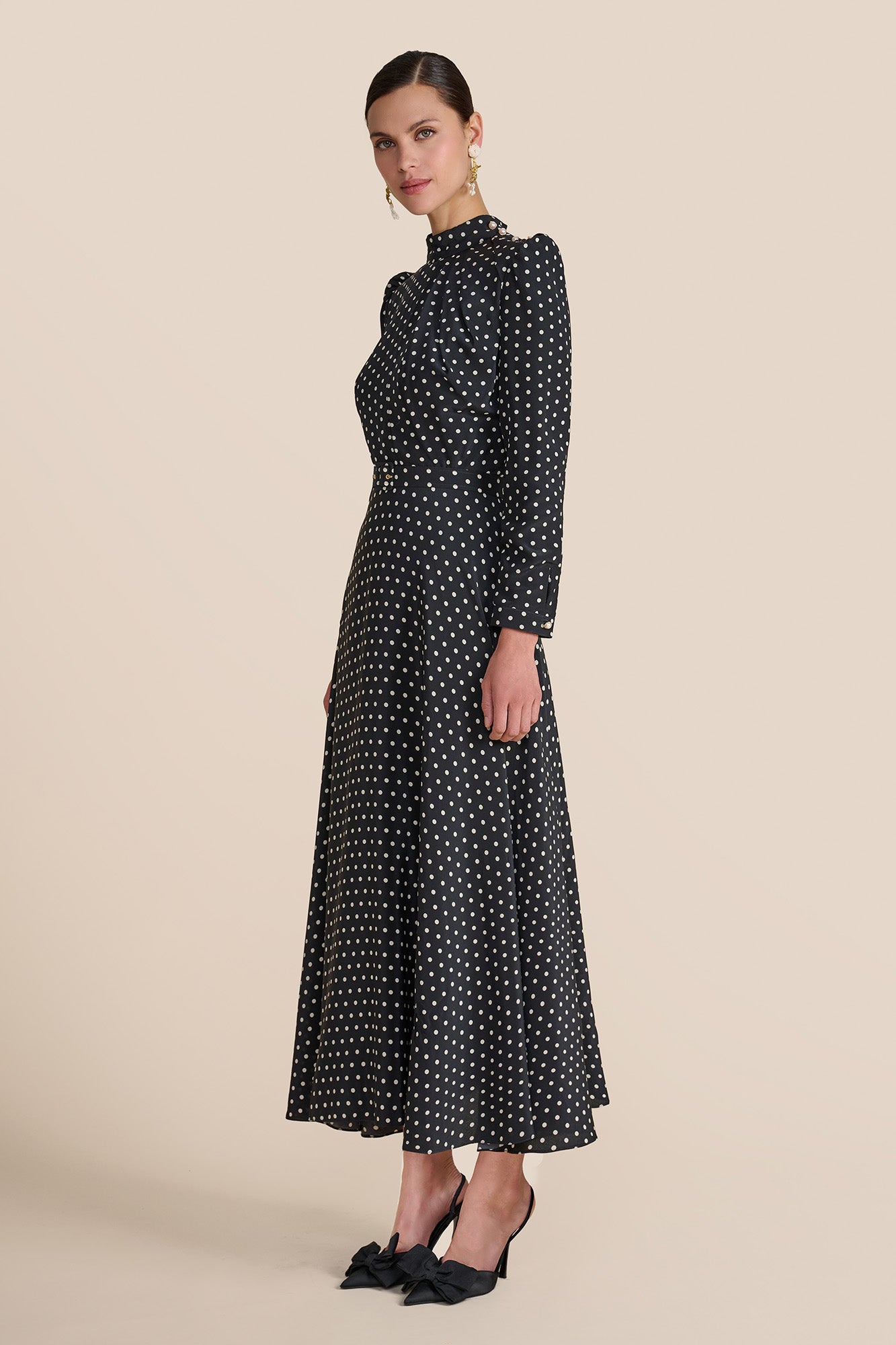 Lila Black Polka Dot Dress
