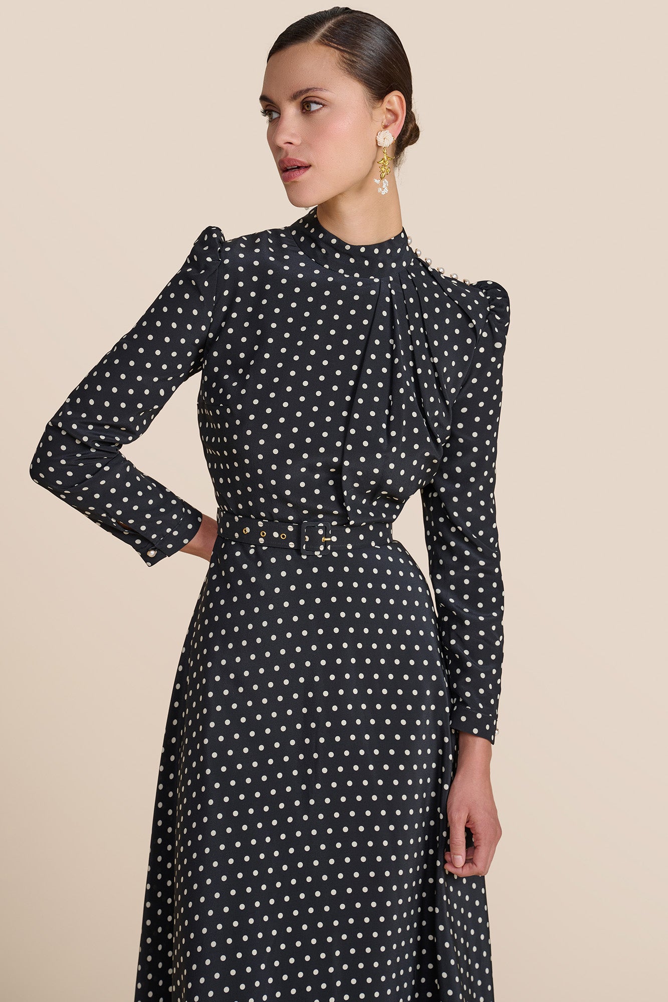 Lila Black Polka Dot Dress