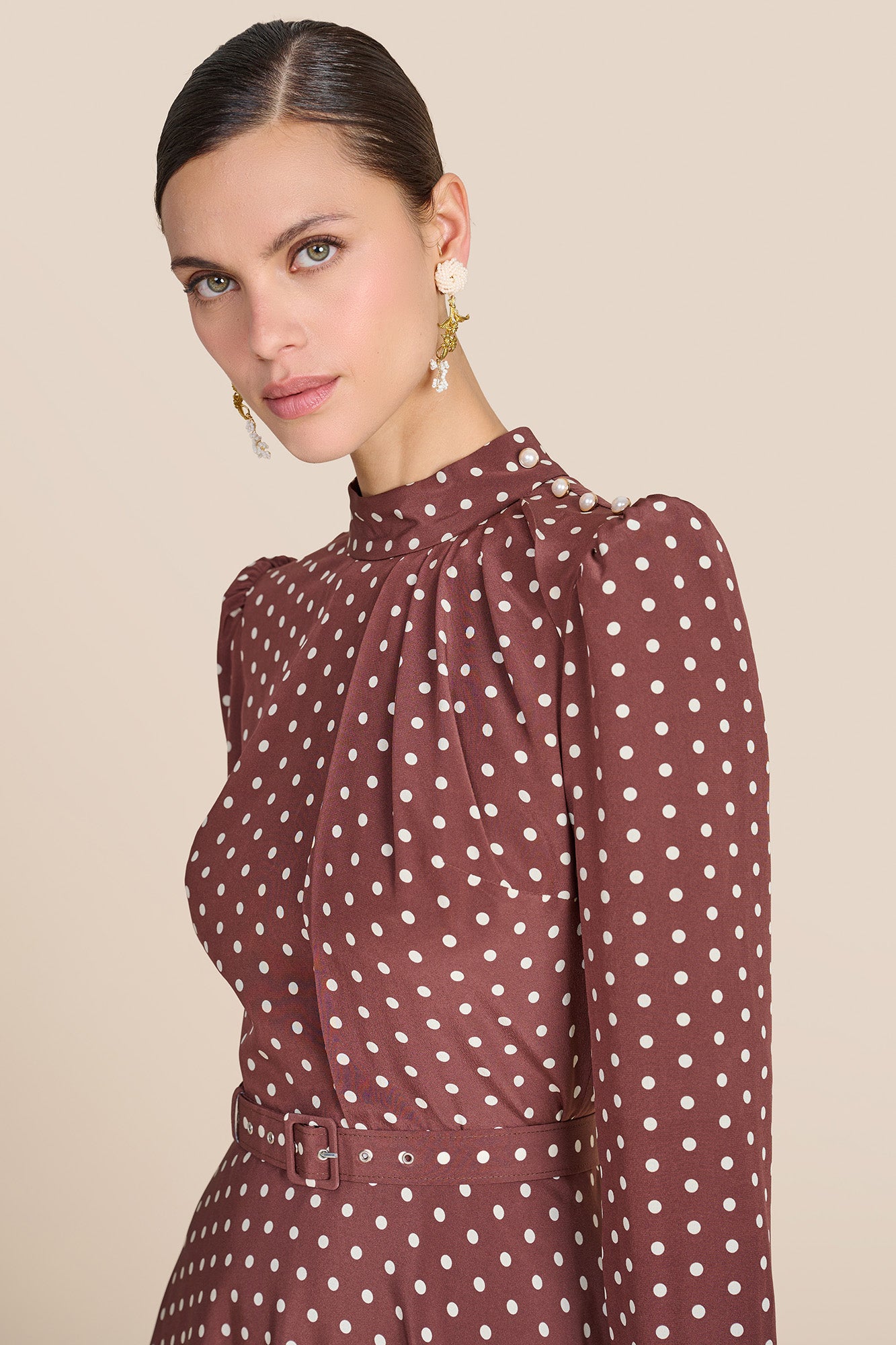 Lila Chocolate Polka Dot Dress