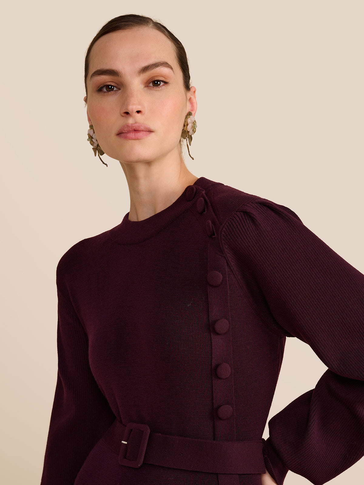 Lenora Plum Knit Dress