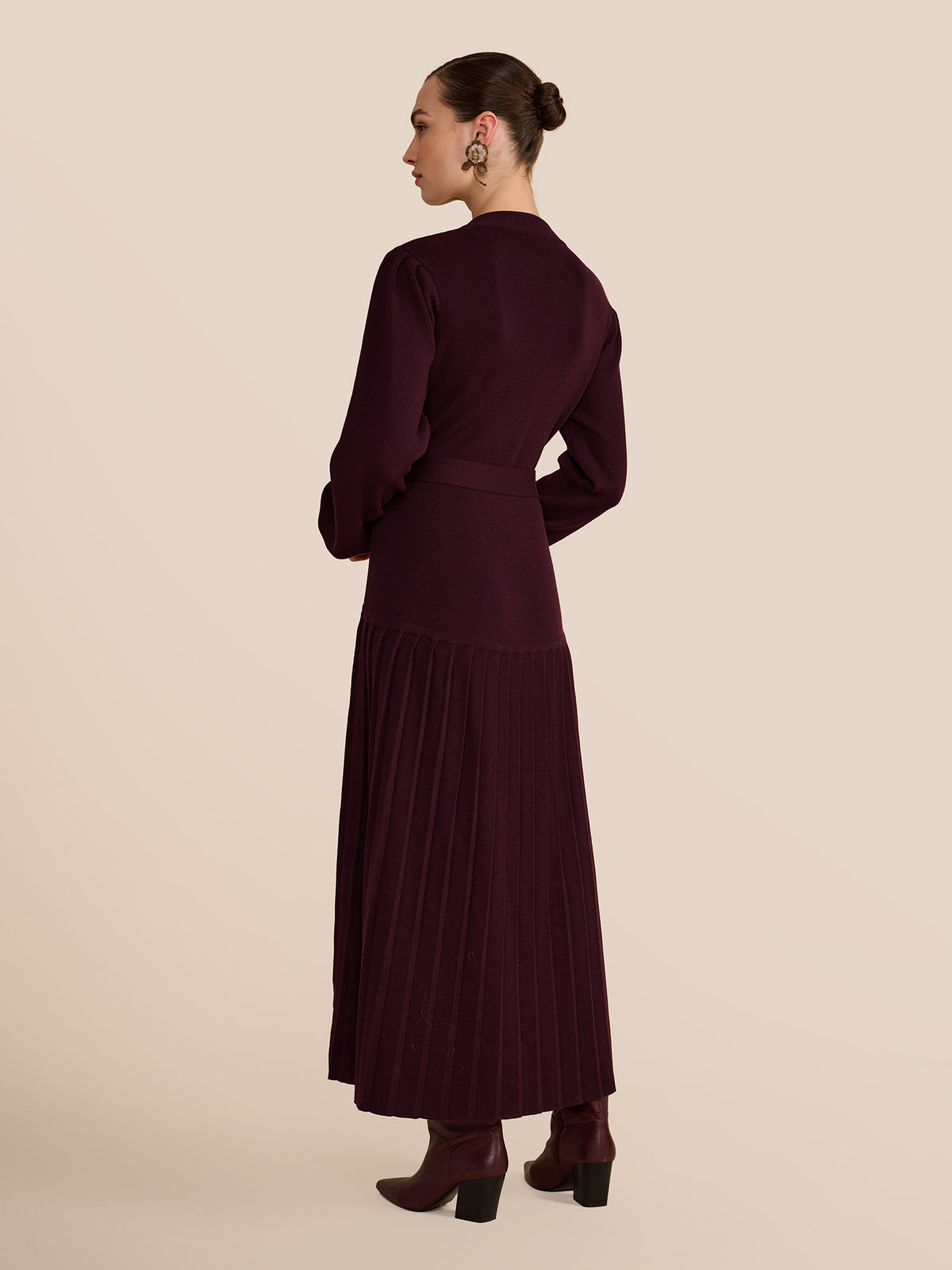 Lenora Plum Knit Dress