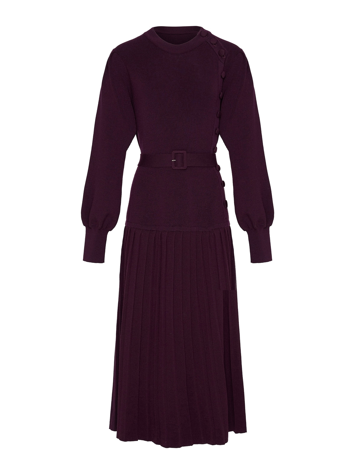 Lenora Plum Knit Dress