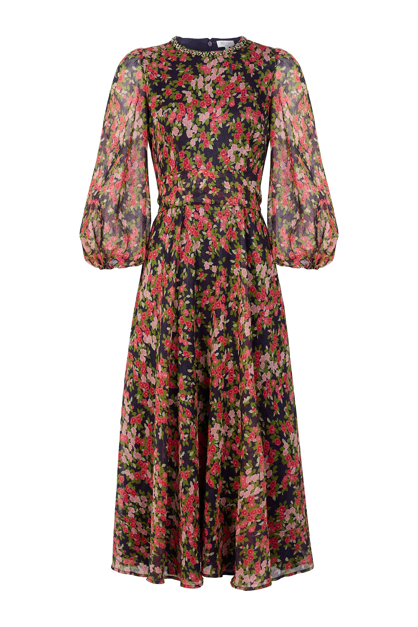 Mikela Navy Japanese Floral Dress