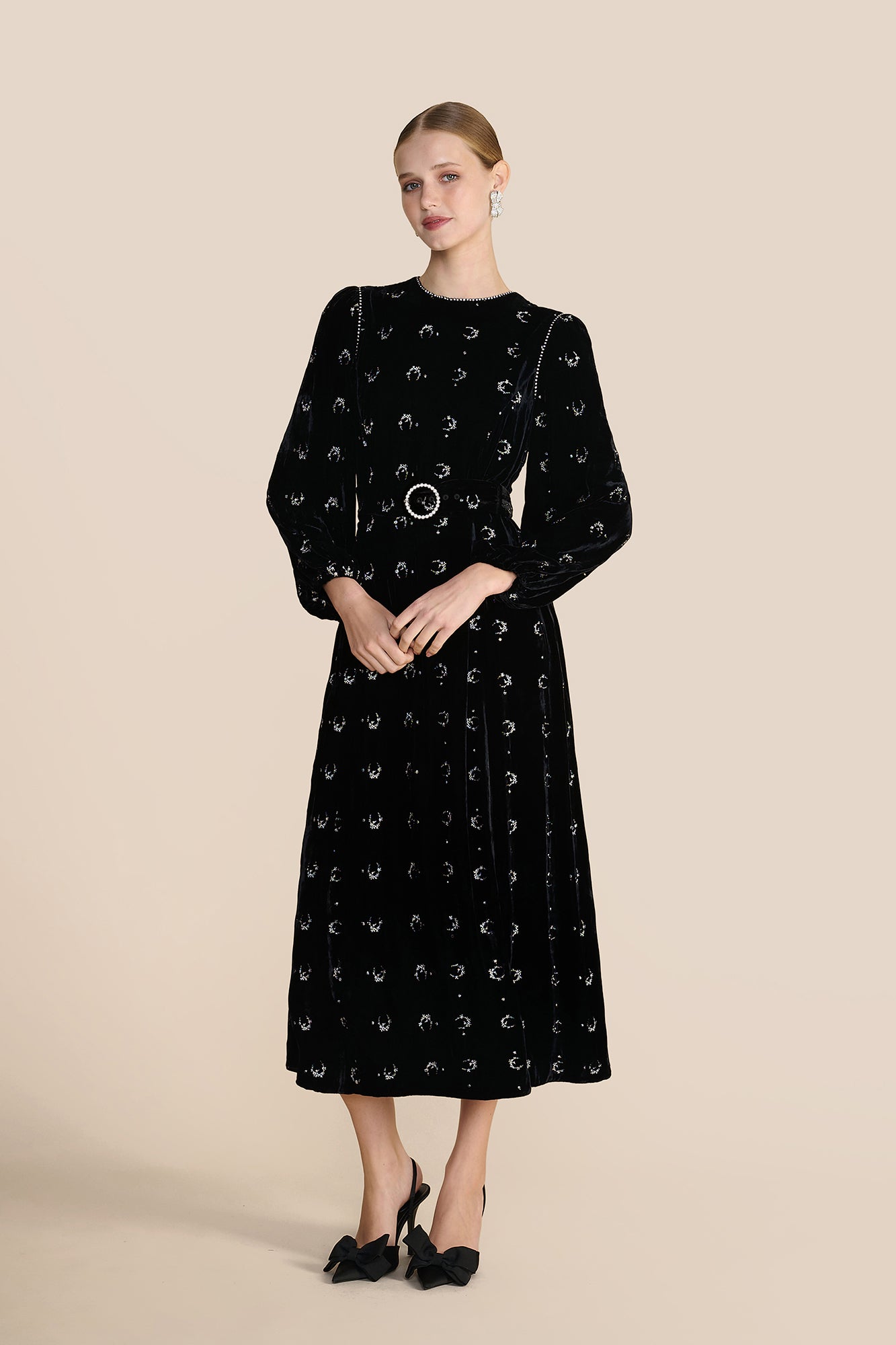 Moira Black Embellished Dress
