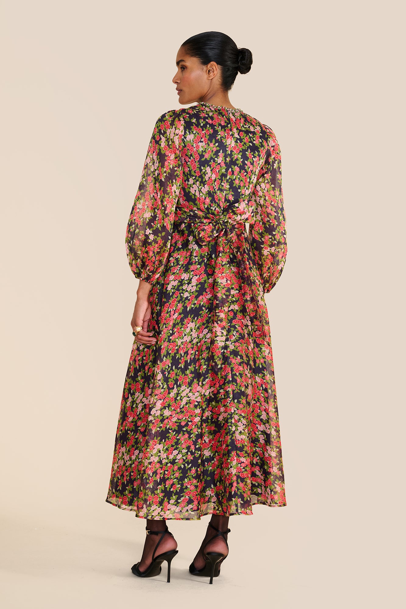 Mikela Navy Japanese Floral Dress